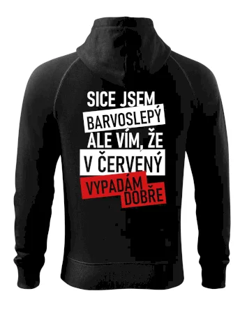 Sice jsem barvoslepý, ale vím, že v červené vypadám dobře