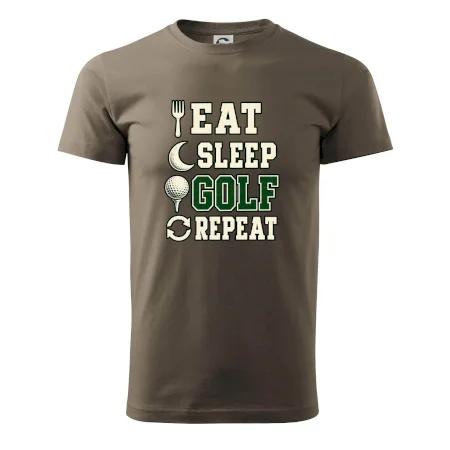 Eat sleep golf repeat typografie
