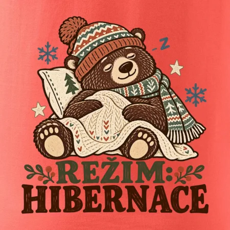 Rodinná vánoční trička - Režim hibernace zimní medvěd táta