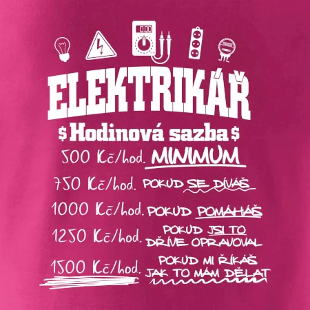 Elektrikář hodinová sazba
