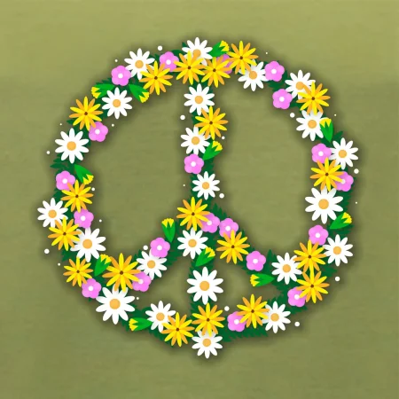 Peace symbol kopretiny