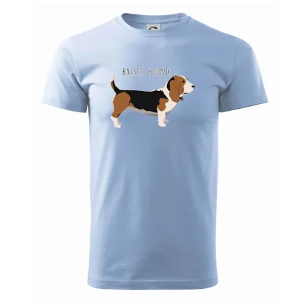 Basset hound pes s nápisem
