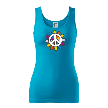 Peace symbol s kreslenou květinou