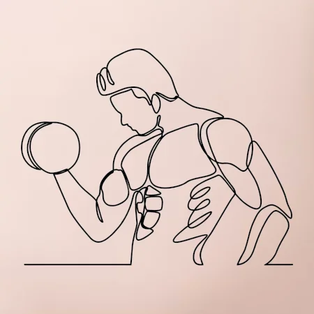 Fitness muž jedním tahem
