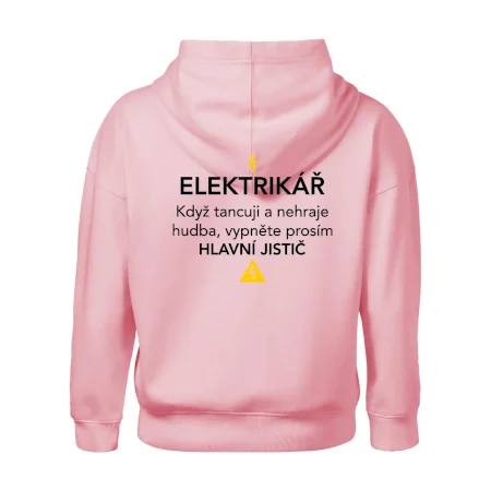 Elektrikář - hlavní jistič - Nápis na zádech