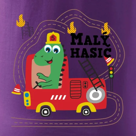 Malý hasič - auto a dinosaurus
