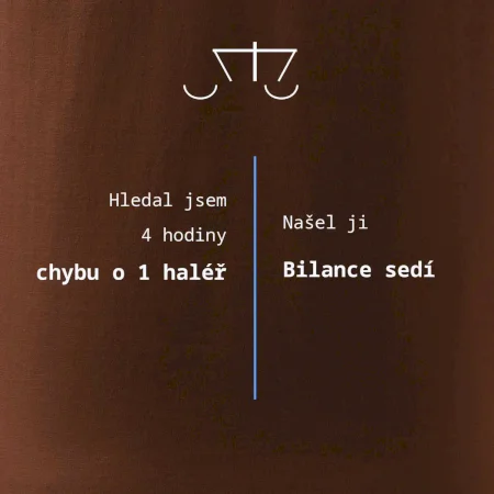 Hledání haléře bilance sedí