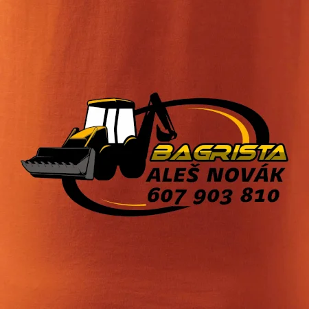 Bagrista v kruhu - vlastní nápis