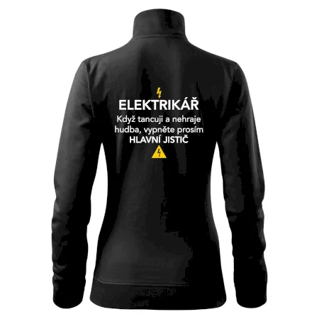 Elektrikář - hlavní jistič - Nápis na zádech