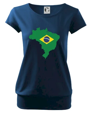 Brazílie vlajka v mapě