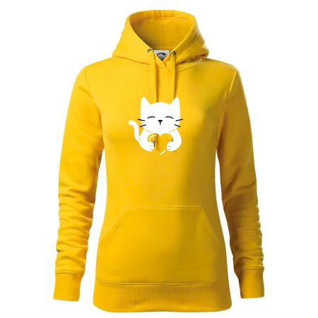 Kočka drží srdce