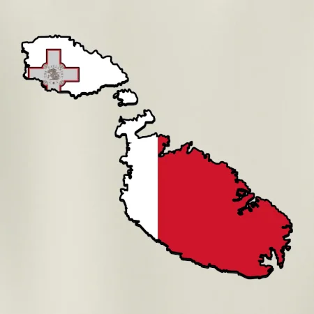 Mapa Malta s vlajkou