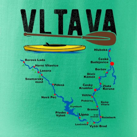 Mapa řeky Vltavy