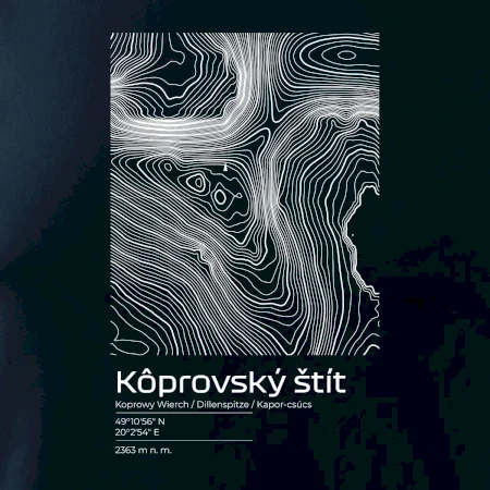 Kôprovský štít - vrstevnice v obdélníku