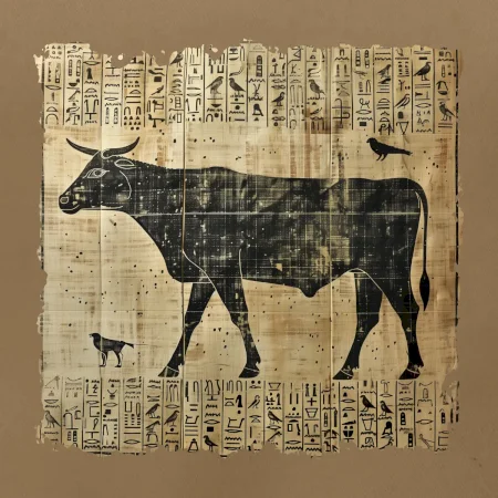 Egyptské hieroglyfy kráva