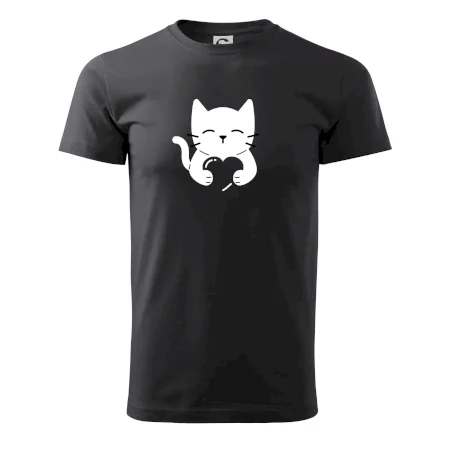 Kočka drží srdce