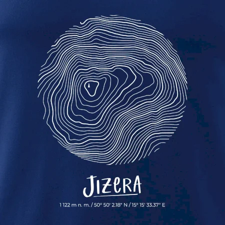 Jizera - vrstevnice v kruhu