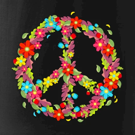 Peace symbol červené květiny