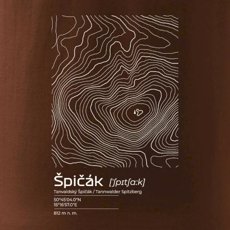 Špičák - vrstevnice v obdélníku