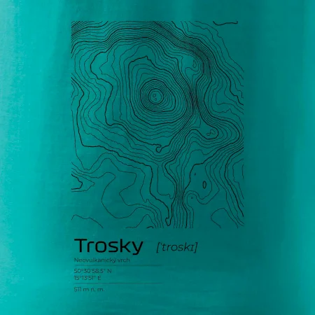 Trosky - vrstevnice v obdélníku