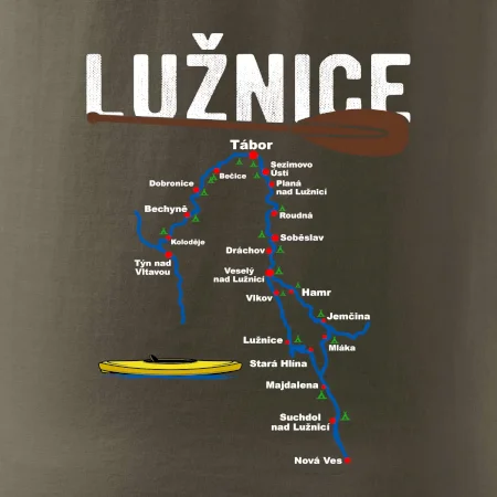 Mapa řeky Lužnice