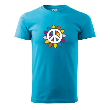 Peace symbol s kreslenou květinou