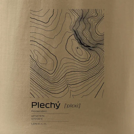 Plechý - vrstevnice v obdélníku