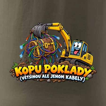 Bagrista kope poklady a kabely