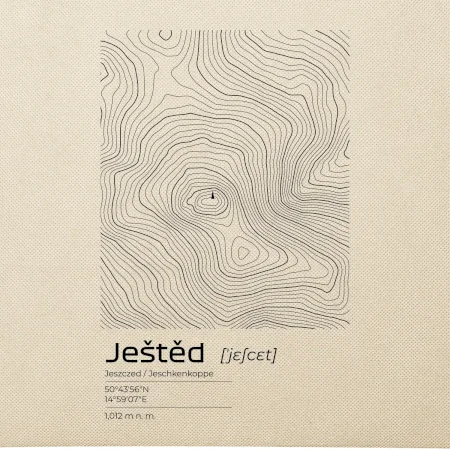 Ještěd - vrstevnice v obdélníku
