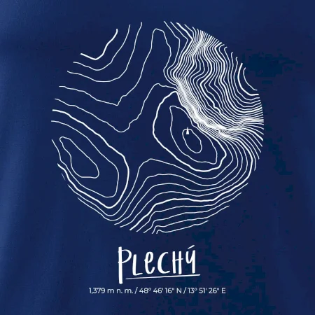 Plechý - vrstevnice v kruhu