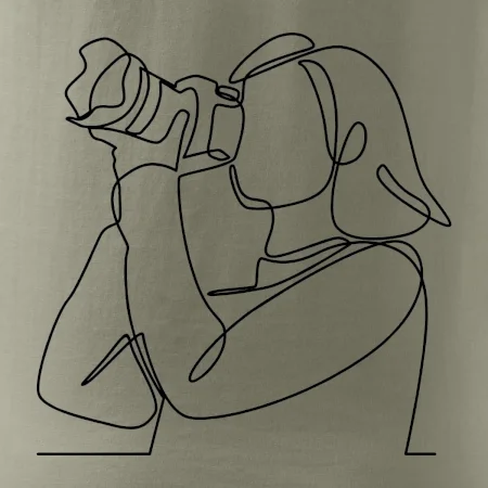 Fotografka stojící jedním tahem