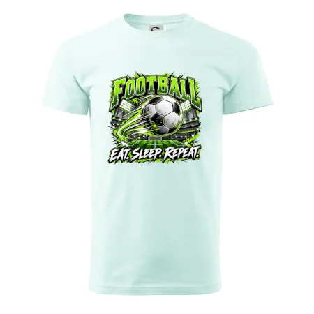 Fotbalový míč a stadion eat sleep repeat