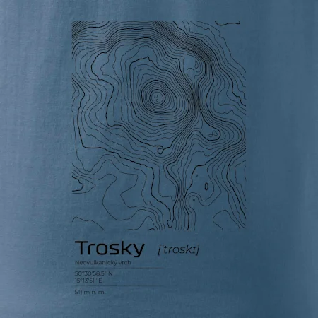 Trosky - vrstevnice v obdélníku