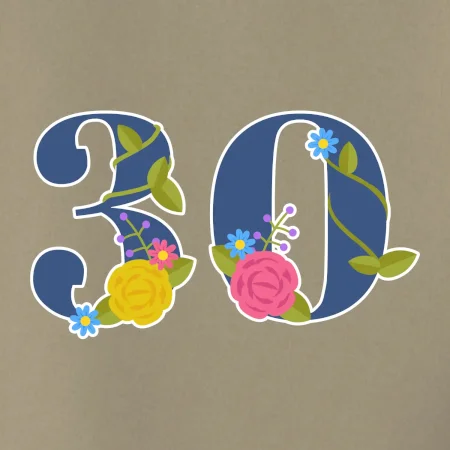Květinové číslo kreslené - 30