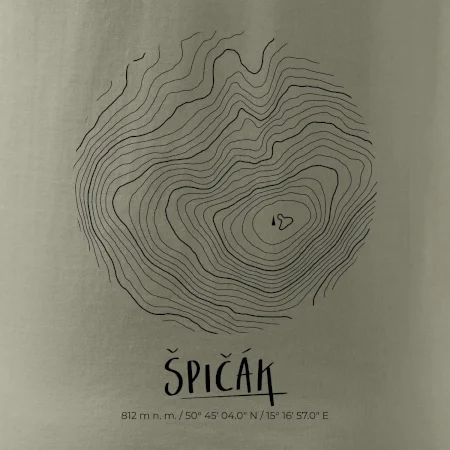 Špičák - vrstevnice v kruhu