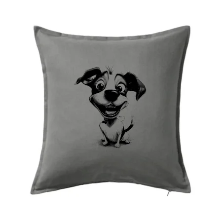 Černobílá karikatura Jack Russell teriér
