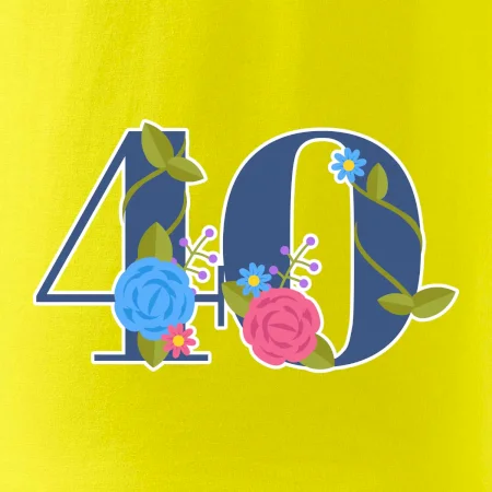 Květinové číslo kreslené - 40