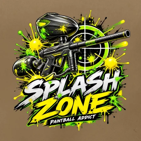 Neonový zásah splash zone paintball