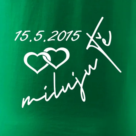 Mikina miluju tě s datumem na rukávu