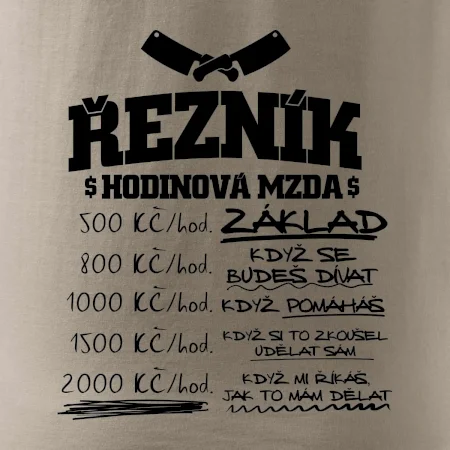 Hodinová mzda řezník