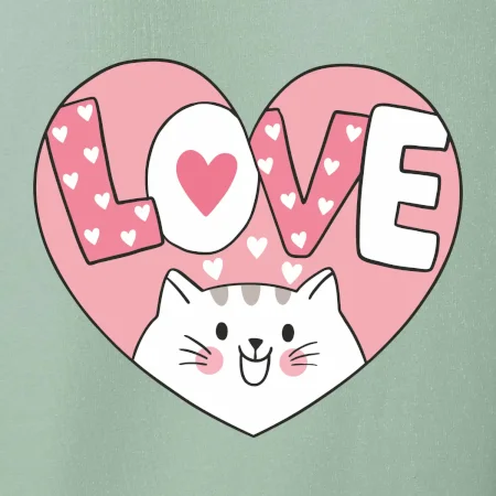 Kočka love - růžové srdce