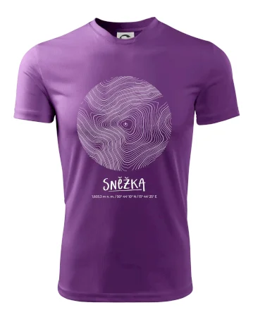 Sněžka - vrstevnice v kruhu