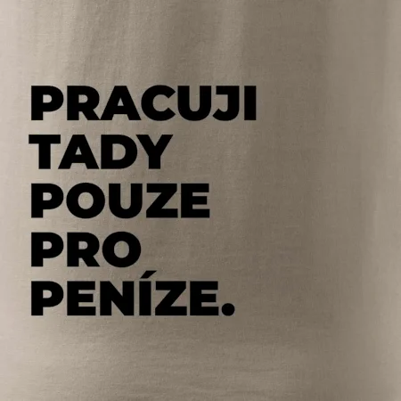 PRACUJI TADY POUZE PRO PENÍZE.