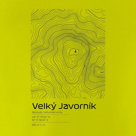 Velký Javorník - vrstevnice v obdélníku