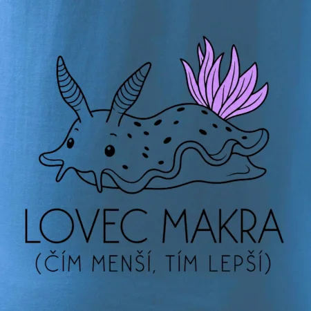 Lovec makra nahožábrý mořský plž s fialovými žábrami