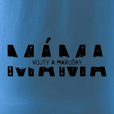Černý nápis máma a jména dětí