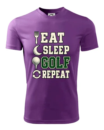 Eat sleep golf repeat typografie
