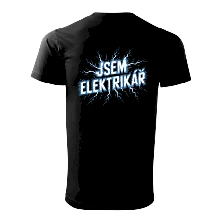 Jsem elektrikář - modrý nápis - záda