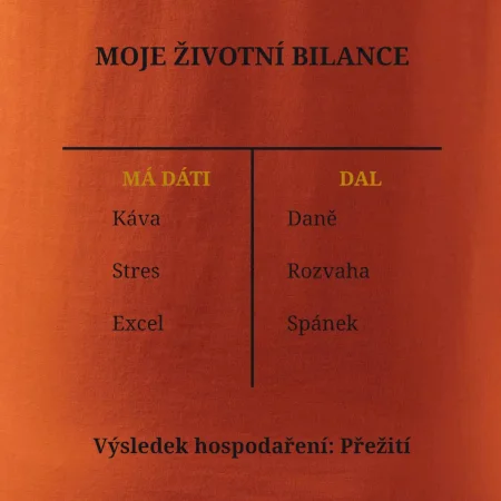 Moje životní bilance má dáti dal