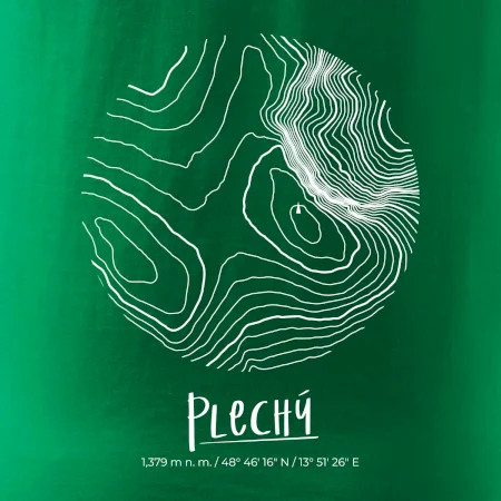 Plechý - vrstevnice v kruhu